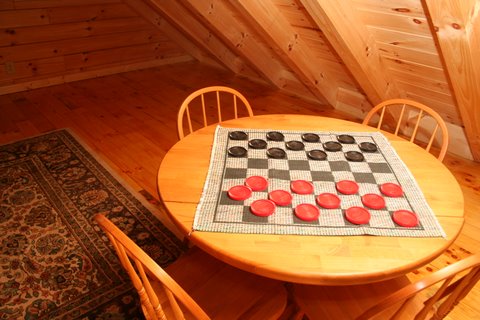 checkers game on table