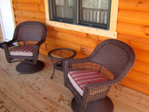 two patio seats on porch