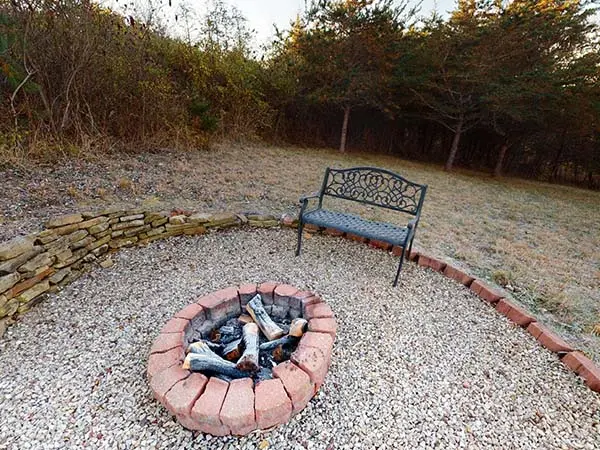 Gravel fire pit area