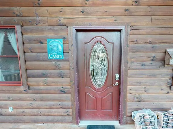 Red front door