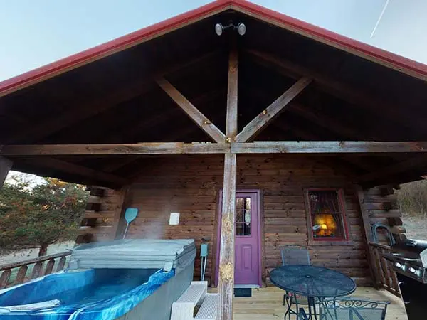 Hot tub and seating on the deck