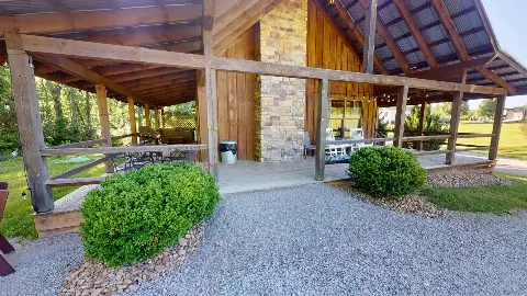 Wraparound porch and landscaped front walk